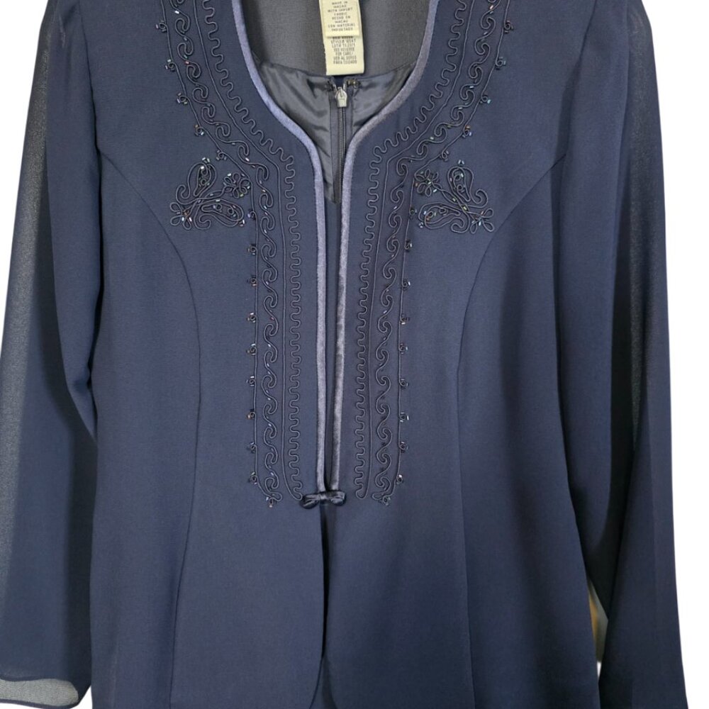 EUC Beautiful R & M Richards Navy Formal/Mother of the Bride Dress (2 piece) - Picture 2 of 12